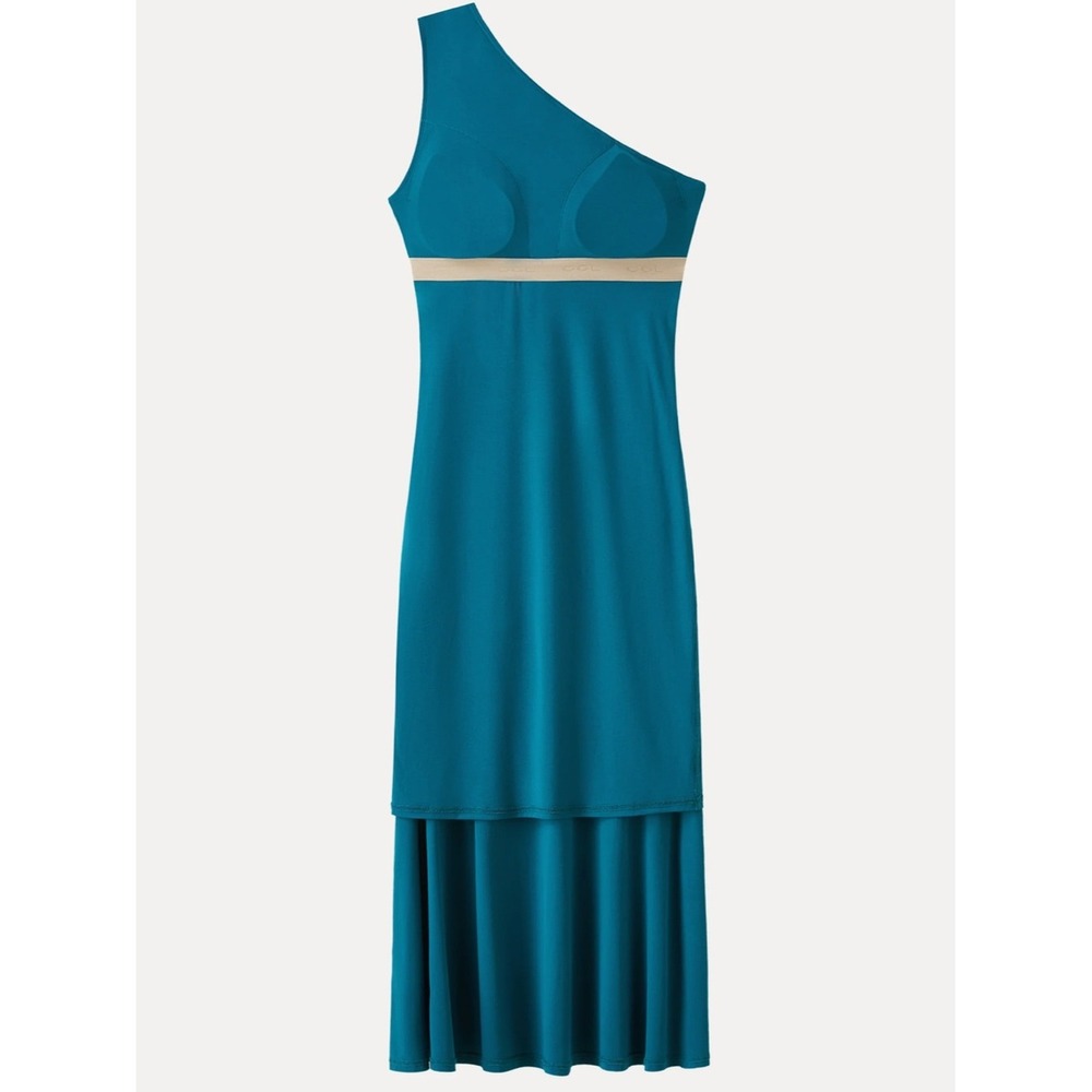 OGL SkinKiss Ruched One Shoulder Maxi Bra Dress Red Medium NEW - Picture 4 of 16
